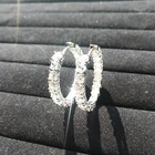 Hoop Earrings Earrings Silver Bling Diamond Hoop Earrings For Women
