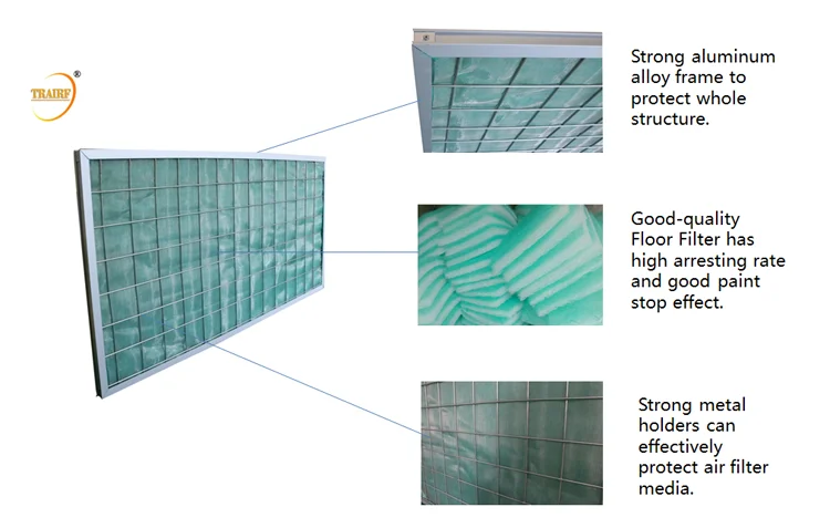 Green Fiberglass Filter Media For Paint Stop Spray Booth And Ceiling