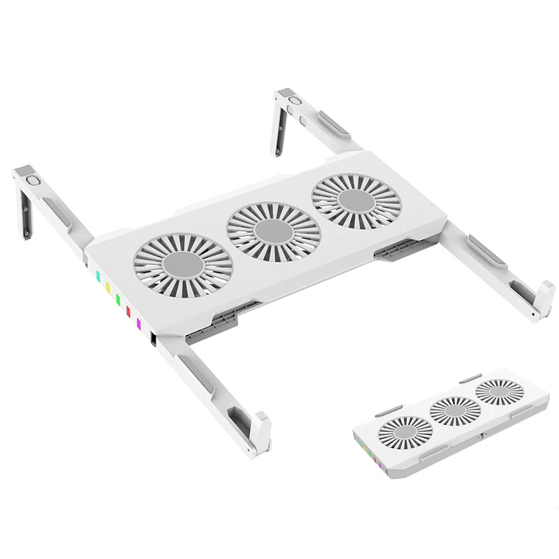 Desk 3 Cooling Fan Adjustable Foldable Laptop RGB Stand for Mac Air Pro for HP Computers Portable Computer Folding Bracket
