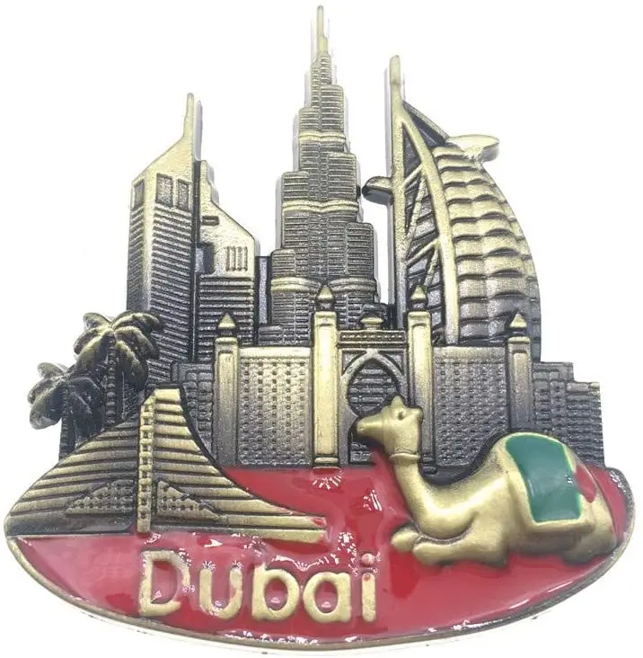 Magnete del Frigorifero 3D Resina Handmade Craft Tourist Travel Città Souvenir Collection Lettera Frigorifero Sticker zamonji Desert Camel Dubai 