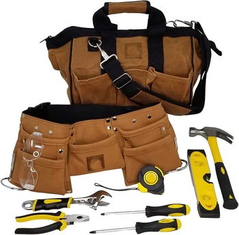 Amaozn Hot Sale electrician canvas tool bag leather tools belt hairdressers bags