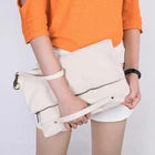Leather Clutch Bag Clutch Pu Leather Woman Fashion Clutch Handbags Top Handle Safety Wrist Band Bag