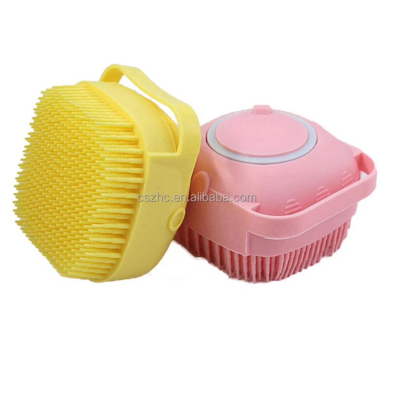 Deep Cleaning Body Scrubber, Silicone Massage Exfoliating Bath Shower Brush With Soap Dispenser