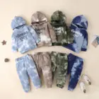 Kids 2022 Kids 2 Piece Sets Clothing New Children's Tie Dye Sweater Hooded Pullover Trousers Two-piece Suit
