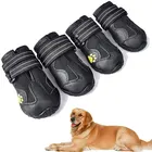 Pet Wholesale Waterproof Pet Dog Shoes Boots Skid-Proof Dog Booties With Reflective Rugged Anti-Slip Sole