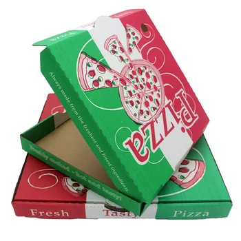 Food Grade Flute Corrugated Custom Printed Size Caja Para Pizza Design Cardboard black slice Carton price corrugated Pizza Box