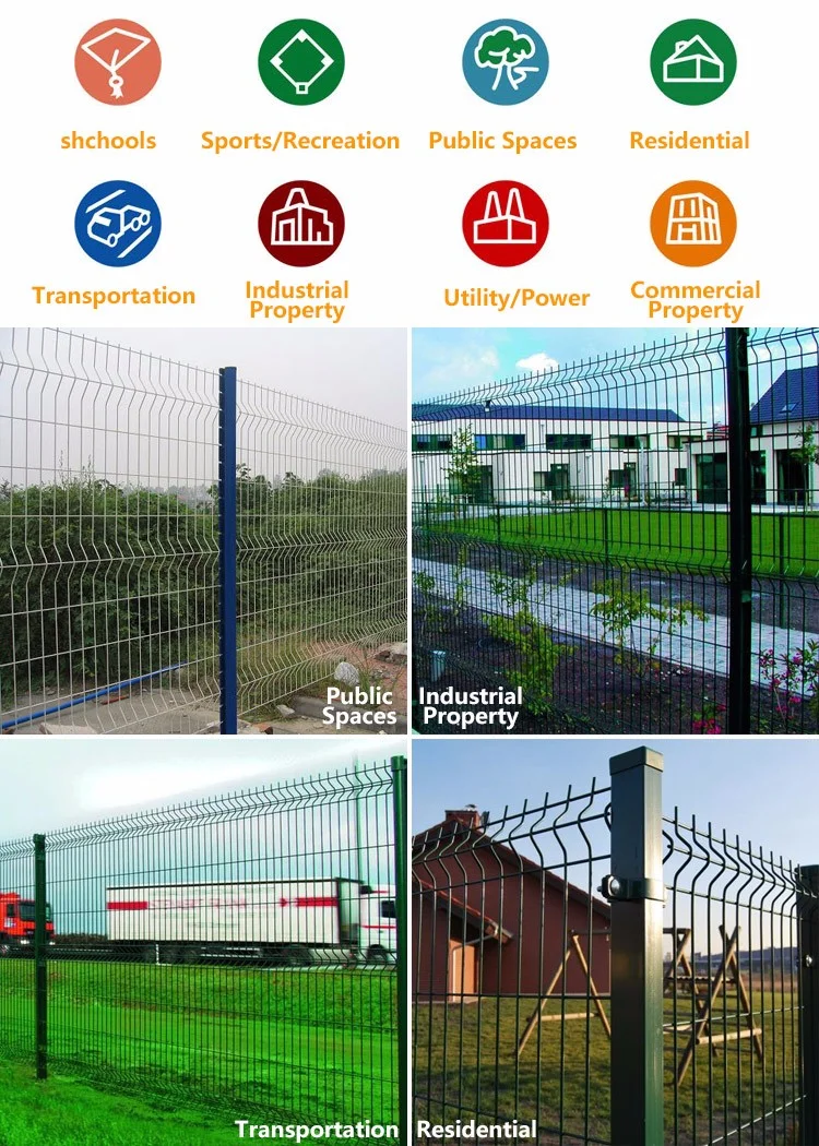 Powder coated green heavy duty fencing trellis welded metal curved fence panels.png