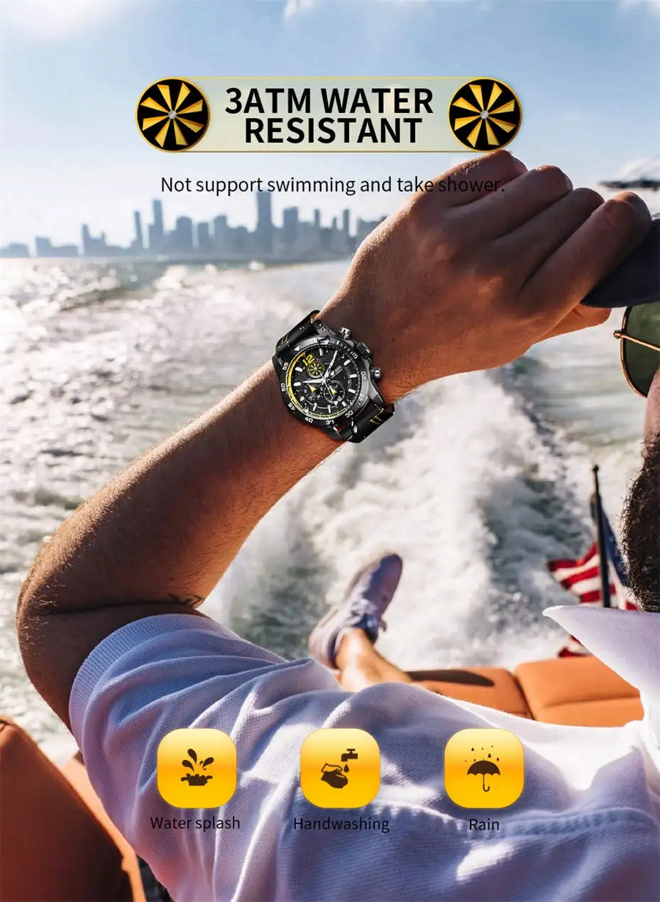 Megir 2131 Latest Man Watches Quartz Movement Luxury Leather