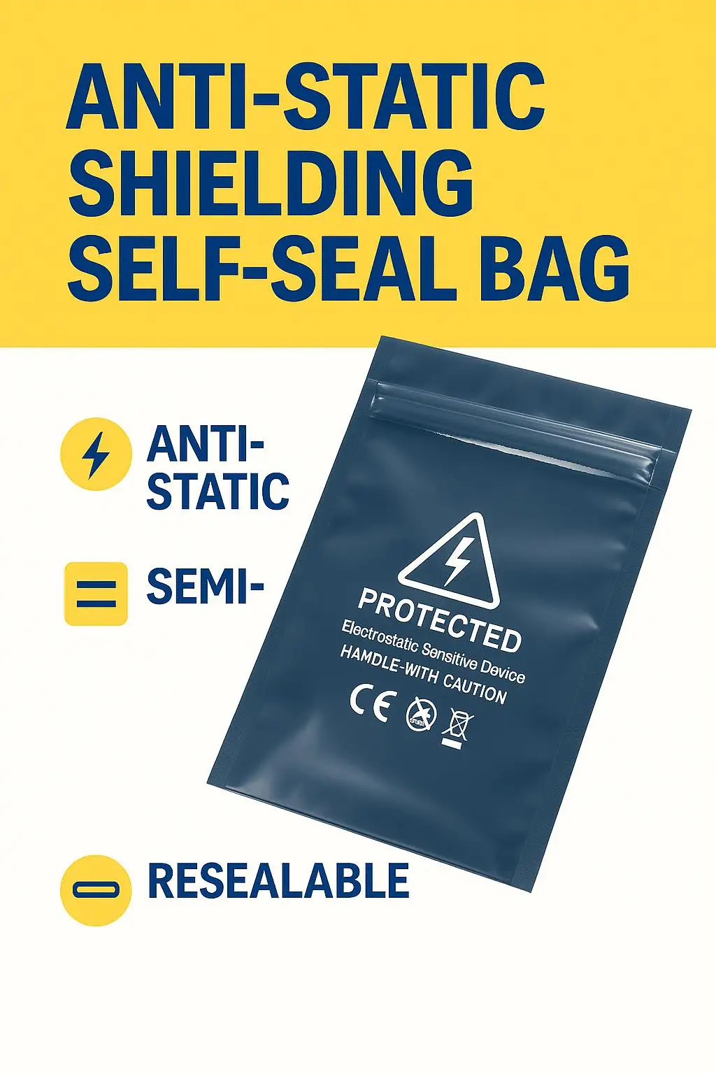 Custom Printed ESD Shielding Cleanroom Bag with Ziplock for Moisture Barrier Electronic and Mobile Phone Packaging - detail 3
