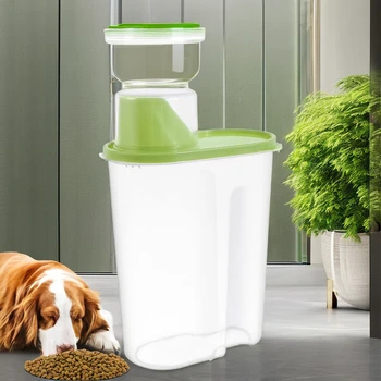 Dog and Cat Food Storage Bucket Kitchen Storage Rice Box with Sealed Jar Pet Food Grain Tank Accessory for Water Application