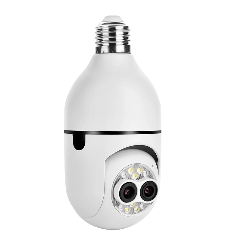 ICsee 4mp Indoor Dual Lens Light Bulb cctv Camera Wireless 360 Degree Panoramic 2mp Wifi bulb light Dual Lens ptz Network Camera