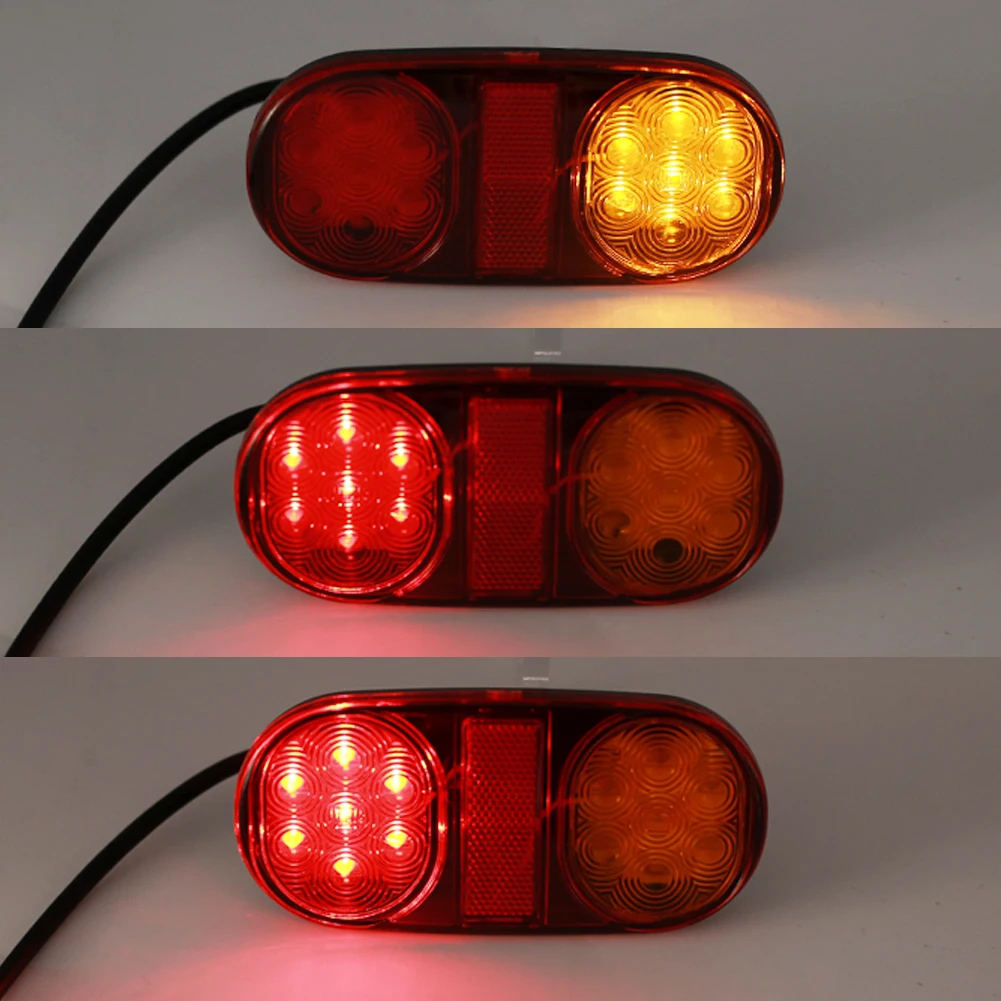 product 14led tail lamp rear tail lamp red and yellow brake steering ellipse modified tail lamp 12v24v-31