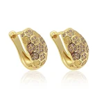 Lotus Gold Filled New Designs Women Earrings Hoop Earrings 24k Dubai Earrings