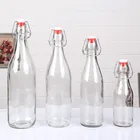 Glass Oil Bottle 750ml Glass Bottle Empty Clear Glass Oil Bottle With Airtight Swing Top Lid 750ml