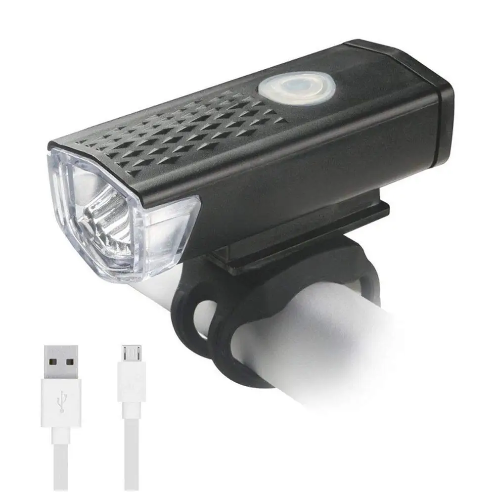 USB Bike Headlight Rechargeable Ultra Bright Waterproof Headlight with Rotation Bicycle Bracket Front Lamp Bicycle Accessories Black Headlight 1 Pc 
