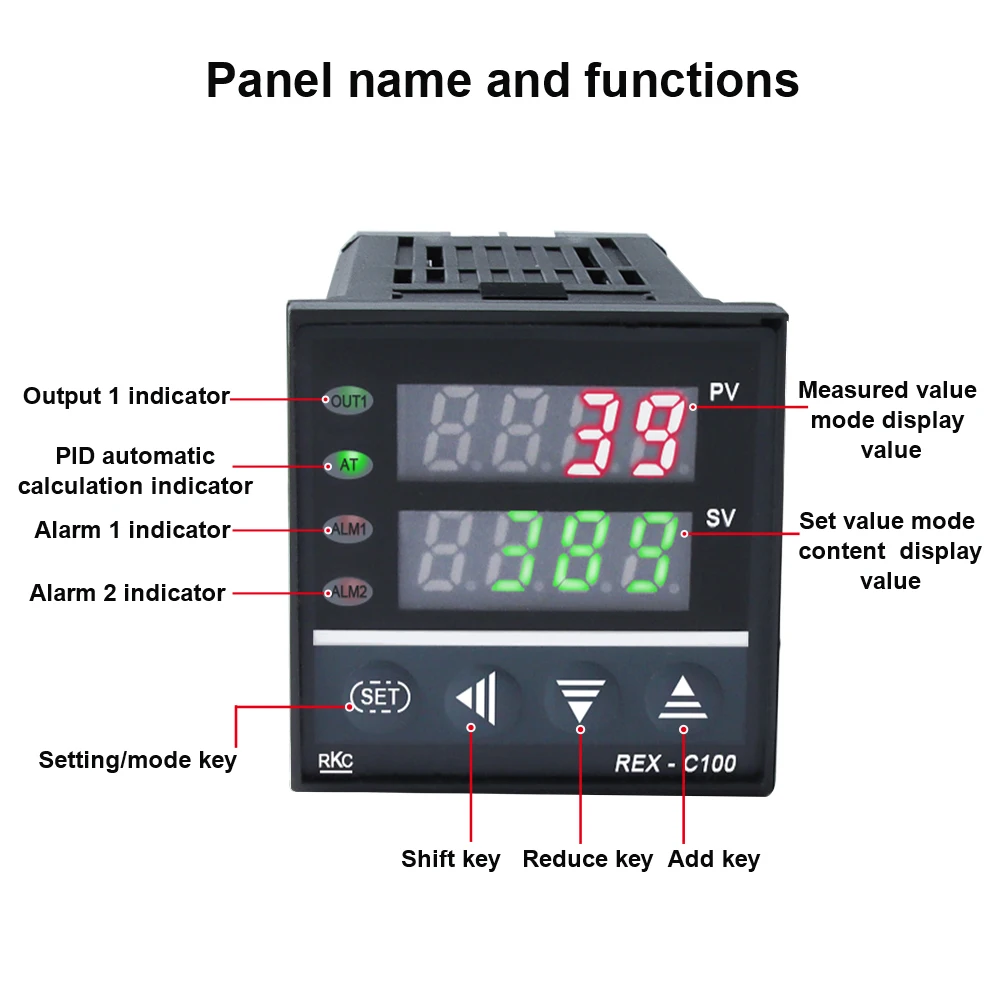 Thermostat intelligent RKC REX-C100 temperature controller  digital display adjustable switch