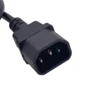 Black IEC C15 To IEC C14 Power Cord For Home Appliance