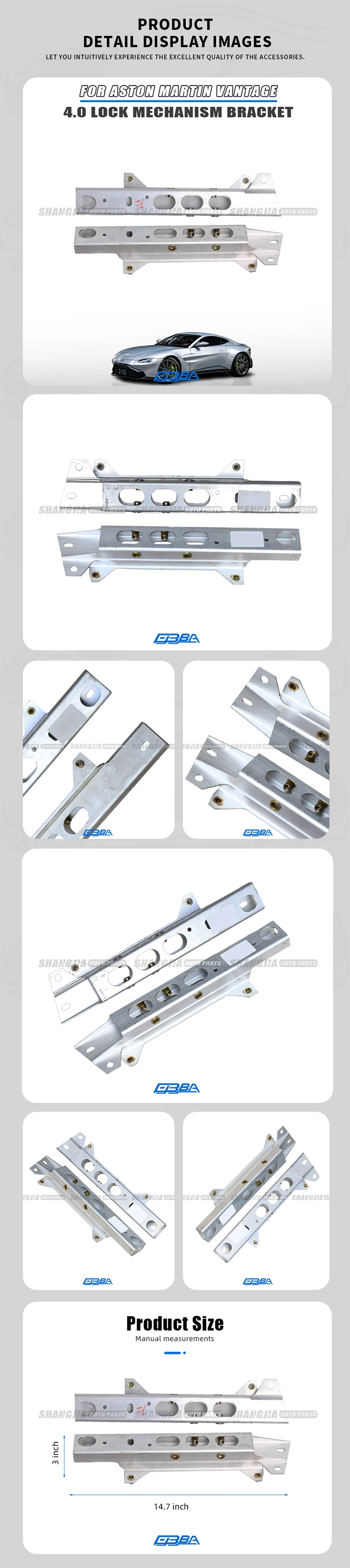 product 2019 2024 oem aluminum hood lock bracket for aston martin vantage40 ky63 16a682 ab ky63 16a681 ab318-3