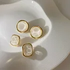Jewelry Vershal Retro French Style Water Wave Gold Plated Geometric Earrings Jewelry For Women