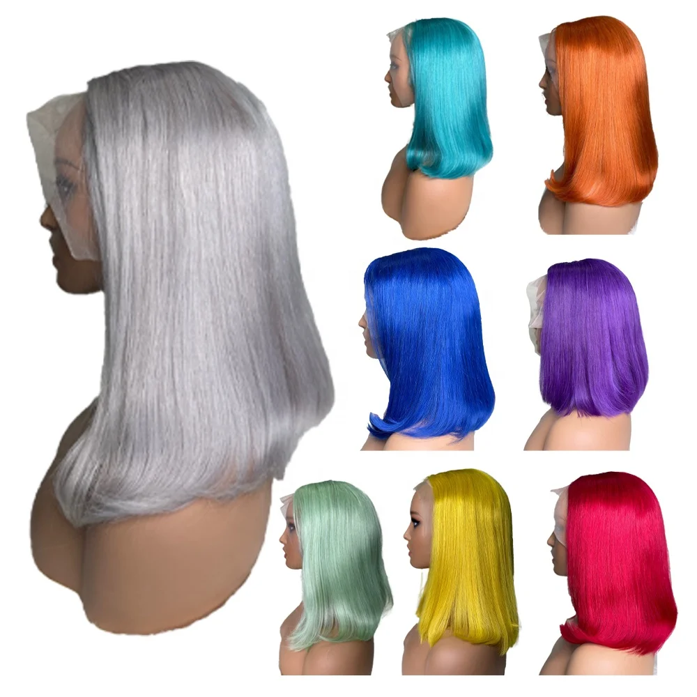Human Hair Transparent Lace Front Closure Wig Wholesale Straight Bob Lace Wig Vendor In China