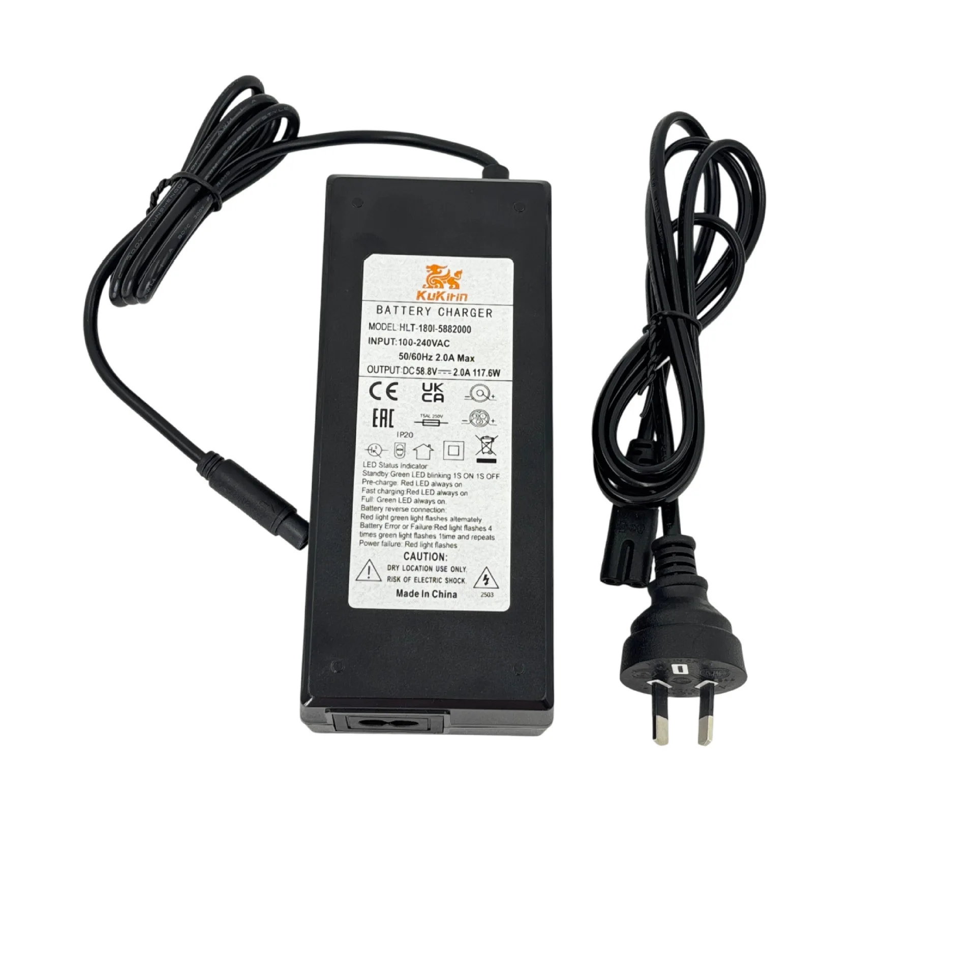 Original Power Adapter 58.8V 2A Charger Lithium Battery for kukirin g3 pro Electric Scooter Parts