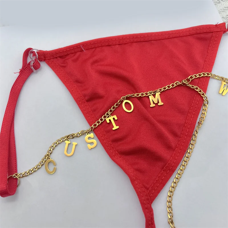 Customizable Nameplate Jewelry Sexy Thongs Pants Body Chain Custom Name