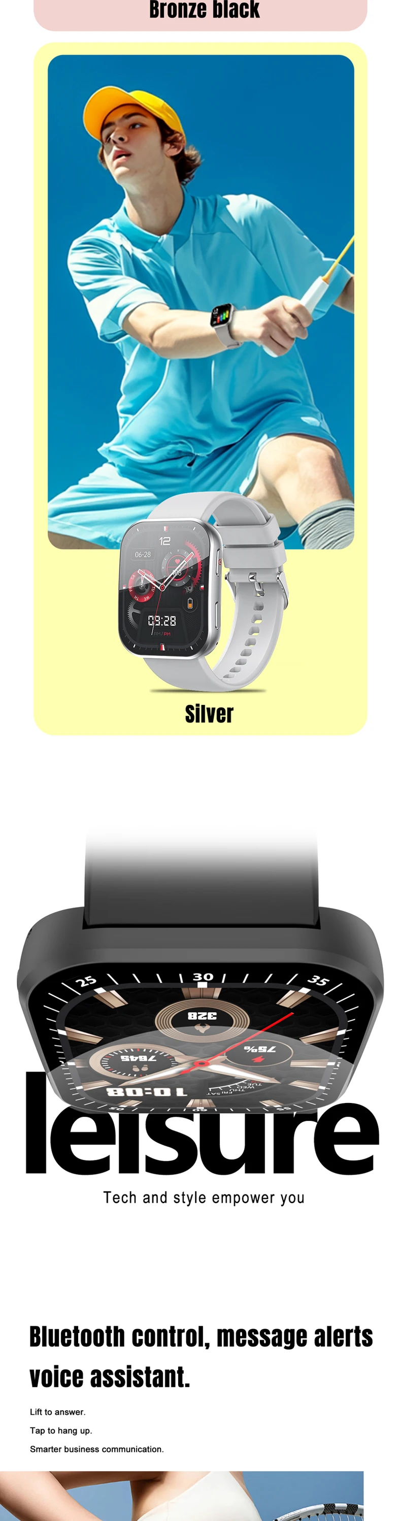 new arrival thin smart watch km70 for men women 196inch amoled screen chip at3085s aluminum alloy case bt call fitness tracker-9