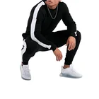 Pants Custom Drawstring Style Fashion Men's Sport Jogger Pants Fleece Blackand White Winter Joggers