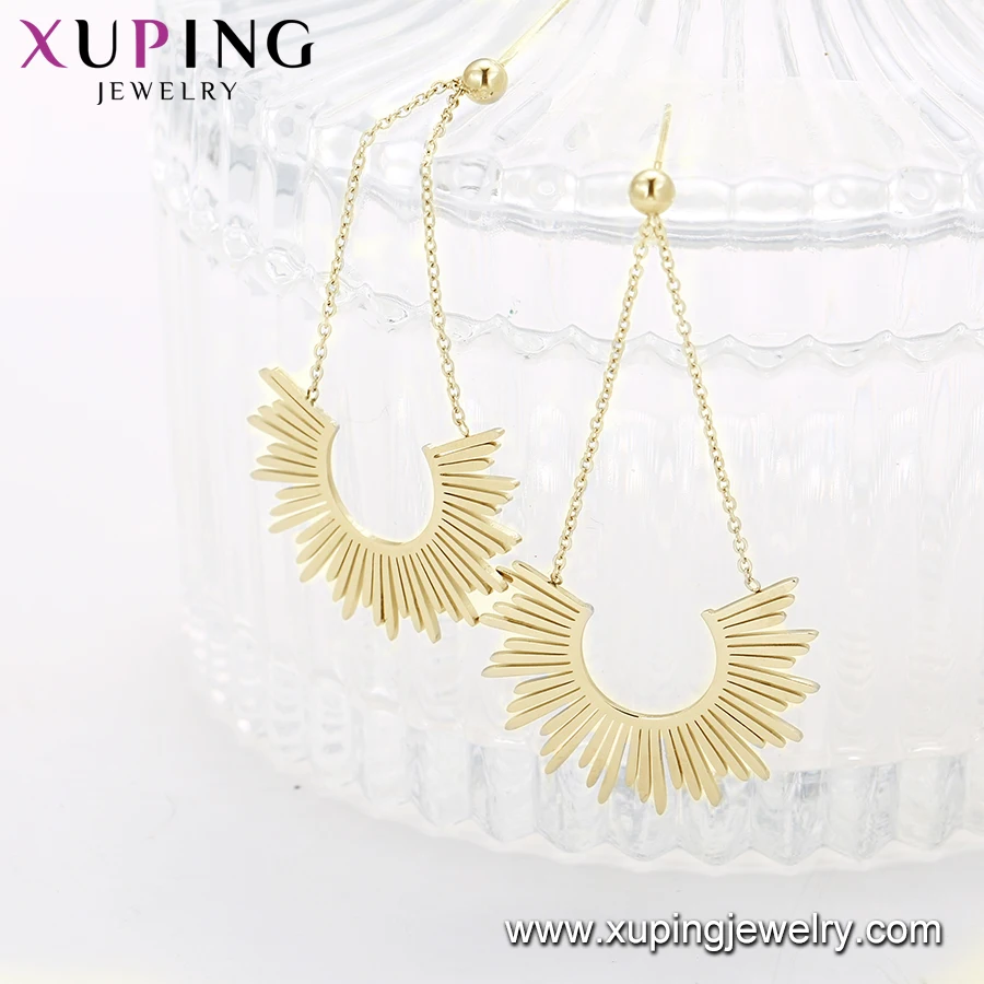 E-944 xuping jewelry fashion gold plated earrings wholesale dubai stainless steel earrings