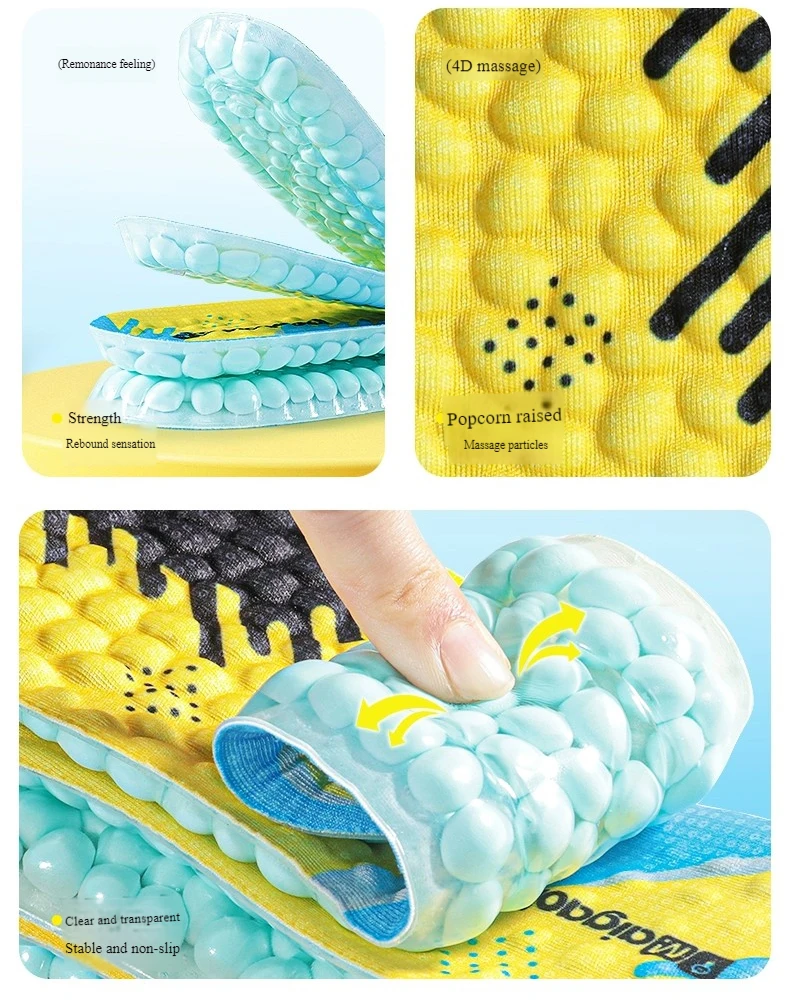 Popcorn Gel Sports Comfort Insoles with Moisture Wicking Popcorn Gel Sports Comfort Insoles with Moisture Wicking