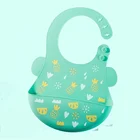 Silicone SOAR Custom Baby Stuff Waterproof Silicone Bib Feeding Baby Newborn Cartoon Aprons Adjustable Baby Bibs
