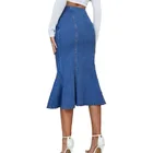 Skirt Denim Denim Women's Solid High Waist Mermaid Skirt Fashion New Wholesale Custom Women Blue Denim Skirt