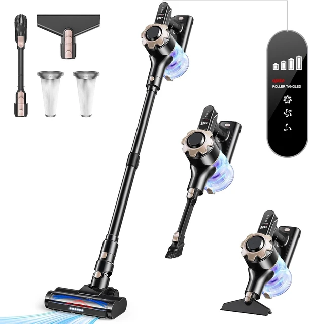 Cordless vacuum cleaner, 12/27KPA 150/260W , One touch to release dust, Detachable battery, Injection Color Customized