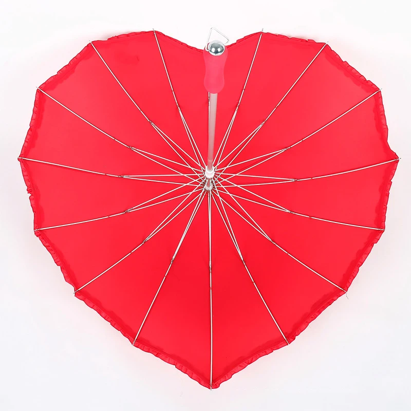 ZY136 Wholesale Advertising Gifts Umbrellas Wedding Celebration Marry Straight Red Loving Heart Umbrella