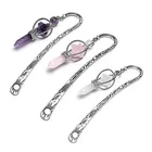 ML Natural Healing Reiki Crystal Quartz Help Me Bookmark Amethyst Rose Quartz Merkaba Stone Metal Bookmark