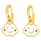 Earrings Sweet Cute Cloud Smiley Earrings European Ins Sweet Colorful Stainless Steel Earrings