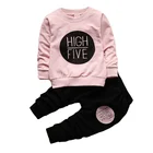 Children's Girls Spring Autumn Toddler Clothing Sets Long Sleeve T Shirt Trouser 2 Piece Children's Clothing
