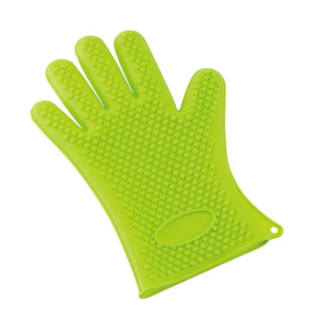 Food Grade Cooking Heat Resistant Silicone Fabric Oven Mitt Kitchen Baking Gloves details