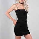 Summer Clothes Summer Summer Women Casual Clothes Fashion Solid Color Sexy Slim Sling Mini Dress