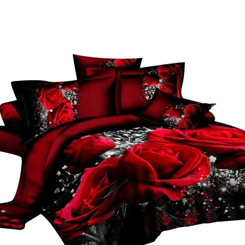 red rose duvet cover set