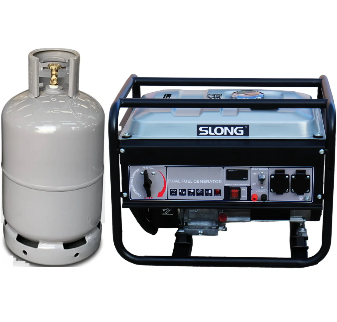 Slong Portable Gasoline Lpg Generator Set Home Use Dual Fuel Generator