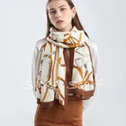 Silk Long Scarf Hot Sale Silk Like Smooth Classic Ladies Long Polyester Scarf For Warm