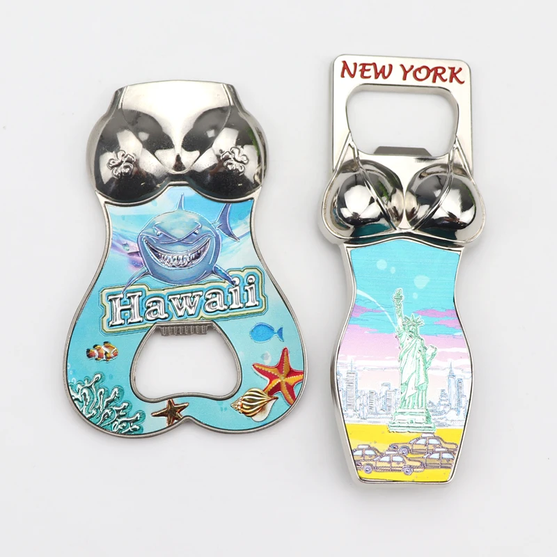 3d Custom Souvenirs Sexy Bikini Beer Bottle Opener With Fashion Lady