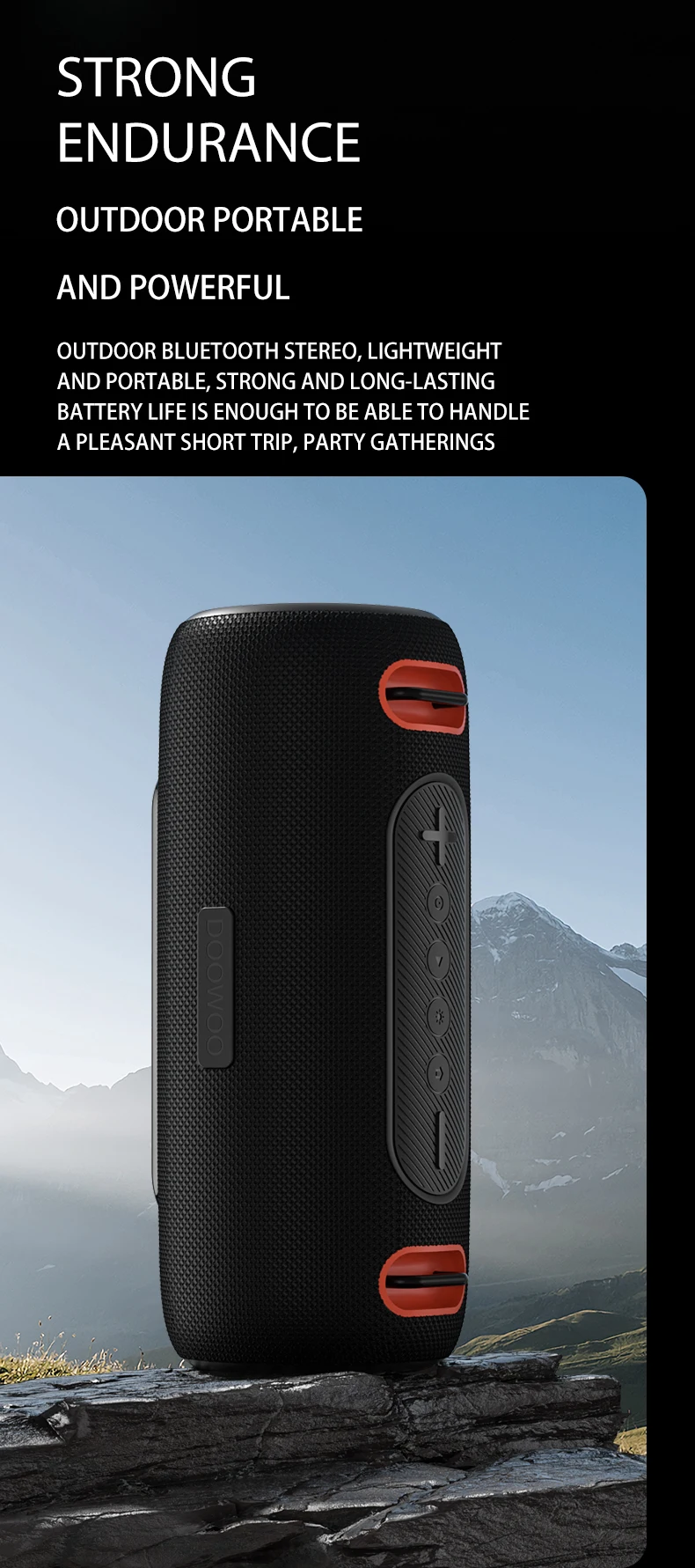 Outdoor 30W 4000mAh Portable with Hand Strap RGB Light Speaker Waterproof Wireless Bluetooth Heavy Loud Bass Audio Speaker