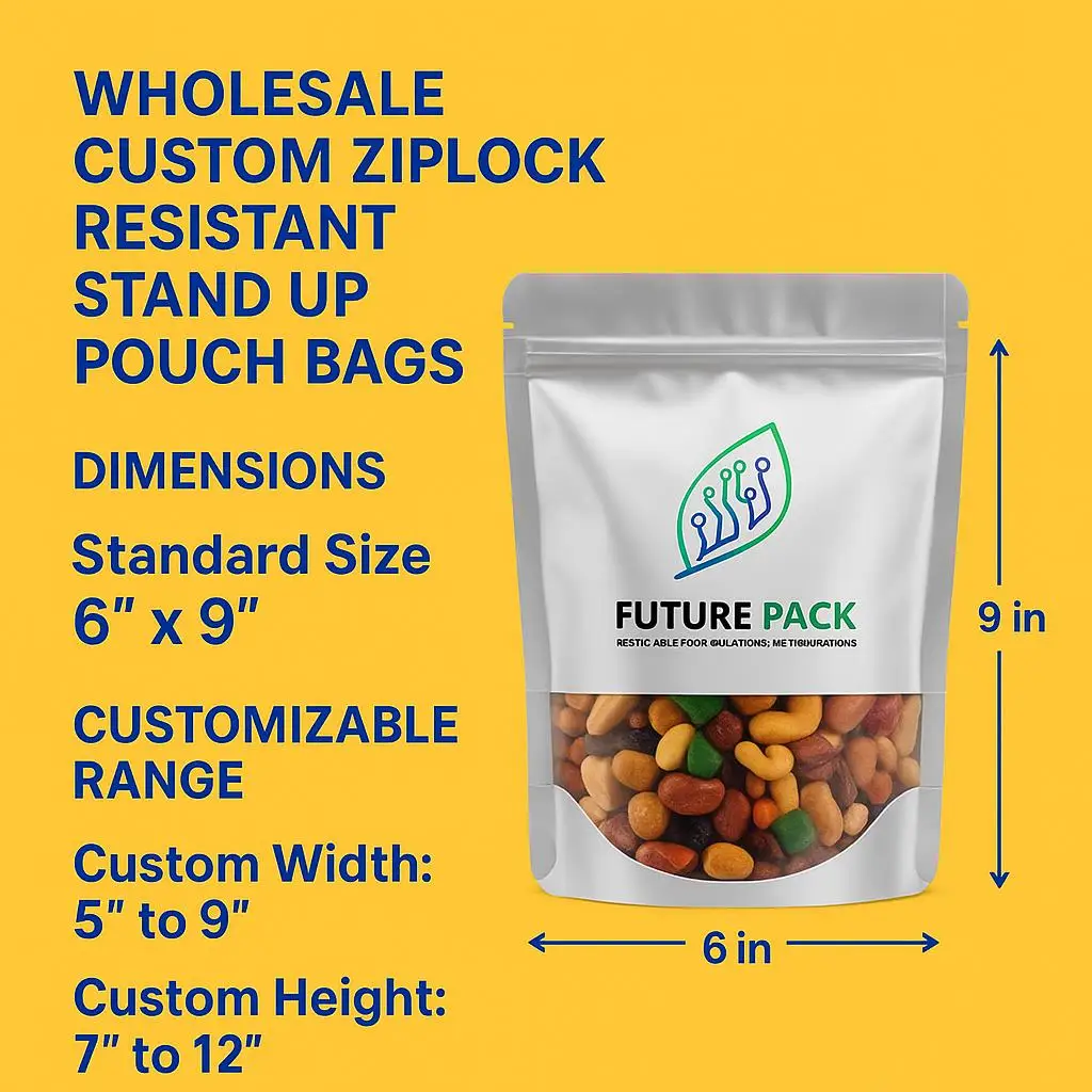 Custom Printed Food-Grade Child-Resistant Stand-Up Pouch for Gummy and Edible Packaging - detail 11