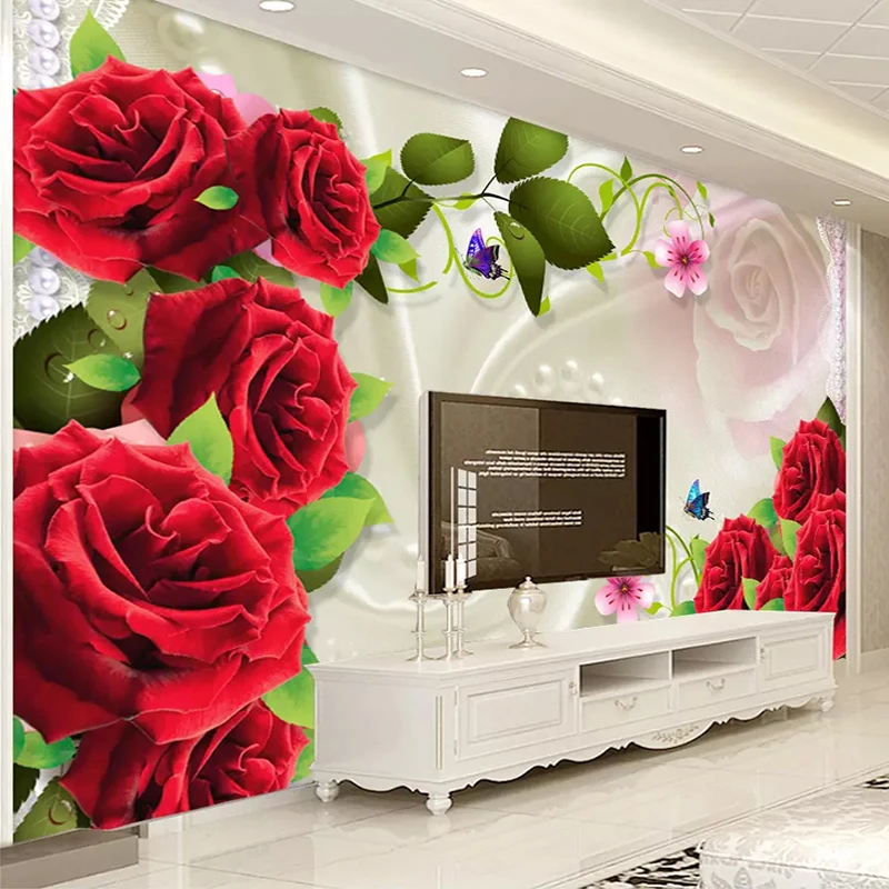 Custom Photo Wall Paper Roll 3d Silk Cloth Rose Flower Living Room Tv  Background Wall Decor Painting Mural Wallpaper For Bedroom - Buy Rose  Wallpaper,Hand Painted Silk Wallpaper,Luxury Wallpaper 3d Product on