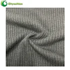 Knit Fabric Sustainable Knit Stretch Bamboo Cotton 4x1 Ribbed Fabric For Garment