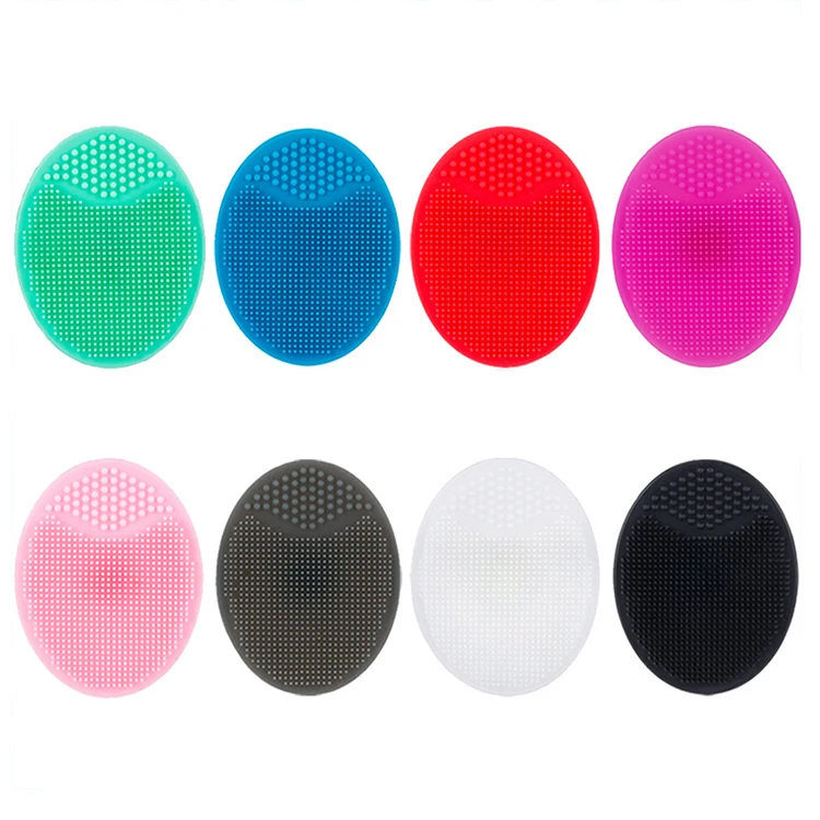 Custom Soft silicone Baby facial cleansing brush flat Blackhead Scrubber Exfoliating Deep Clean Face Wash Brush