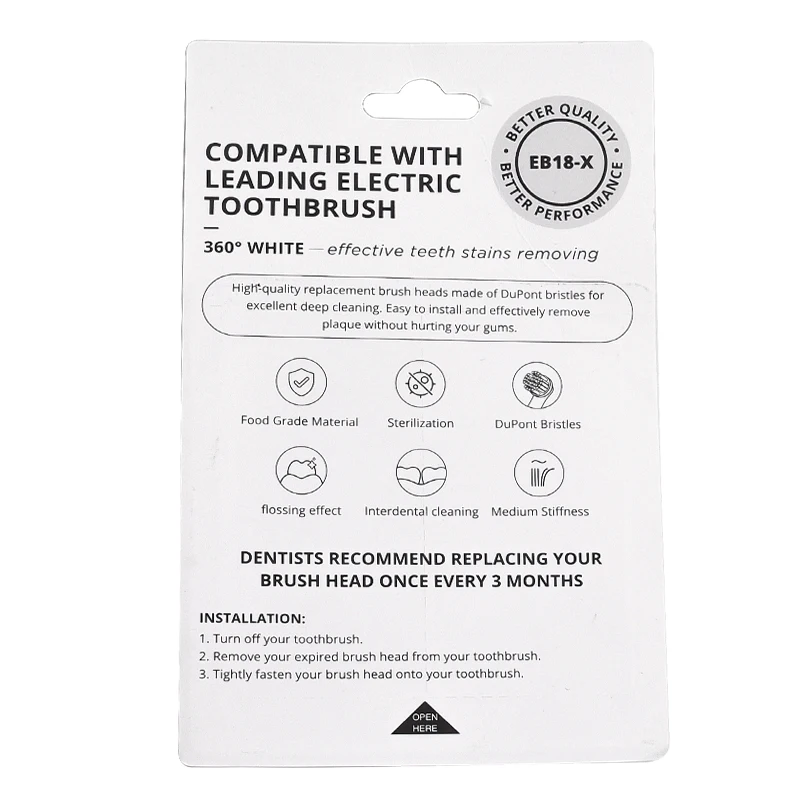 EB18-X Soft Bristles Electric Toothbrush Heads with Dentist Recommended Technology and 1 Year Warranty