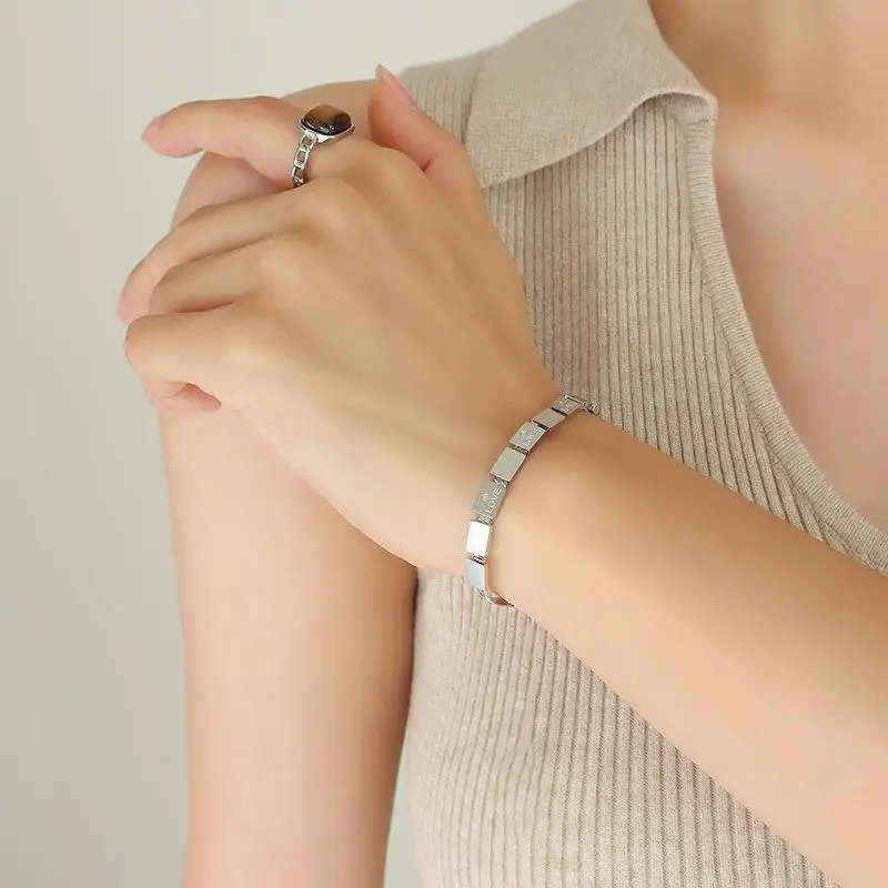 Square Mosaic Love Bracelet With Titanium Steellove Bracelet Screw For Women